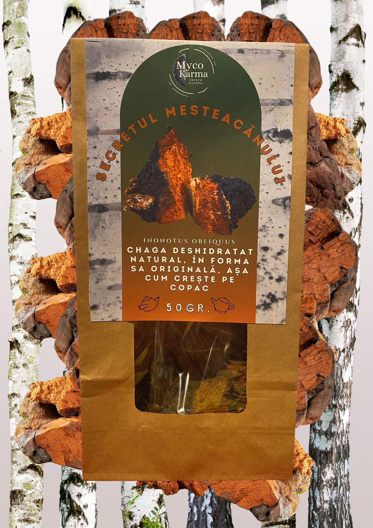 Bucăți de Chaga deshidratat 50 gr.