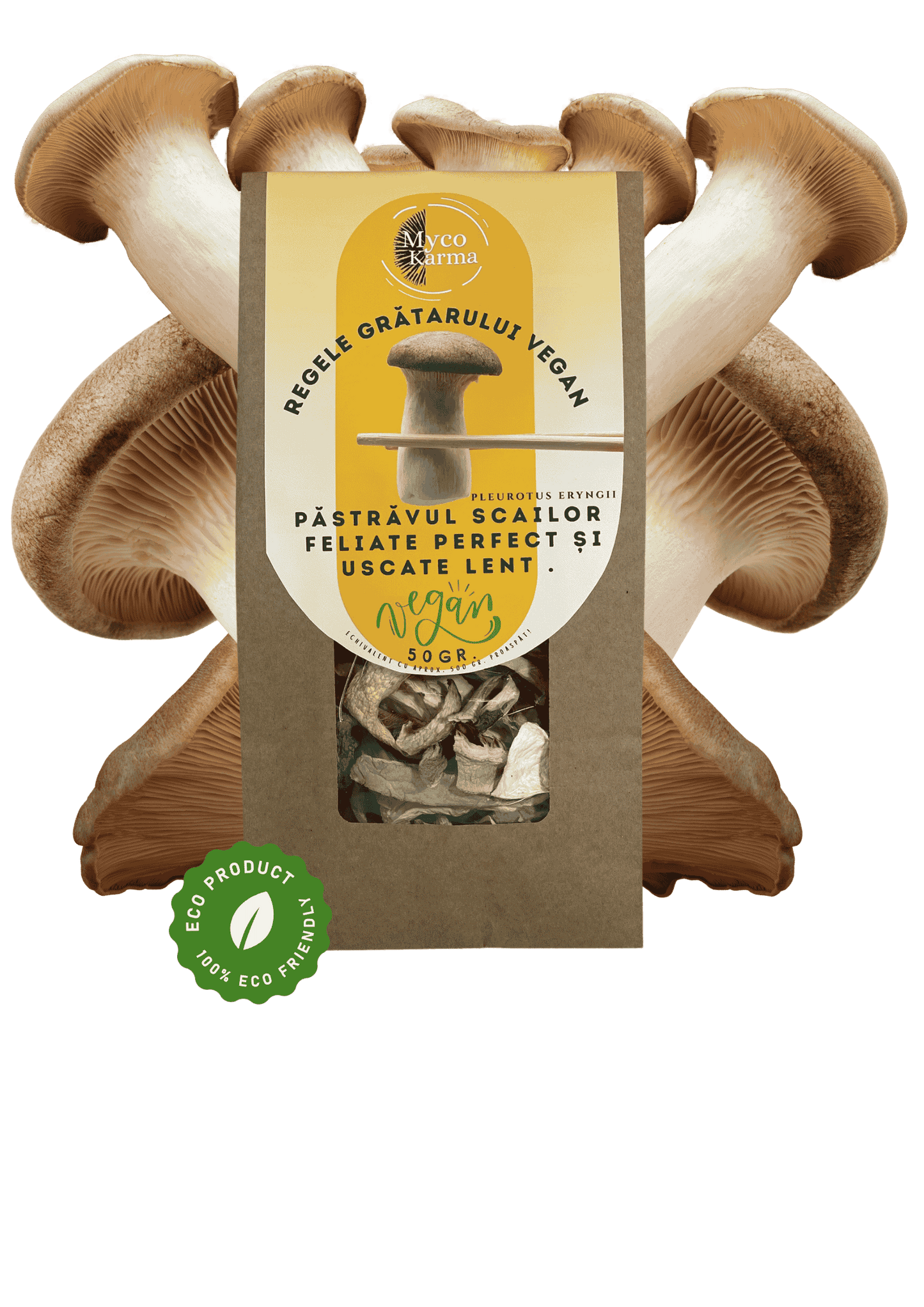 Ciuperca regală feliat, uscat.