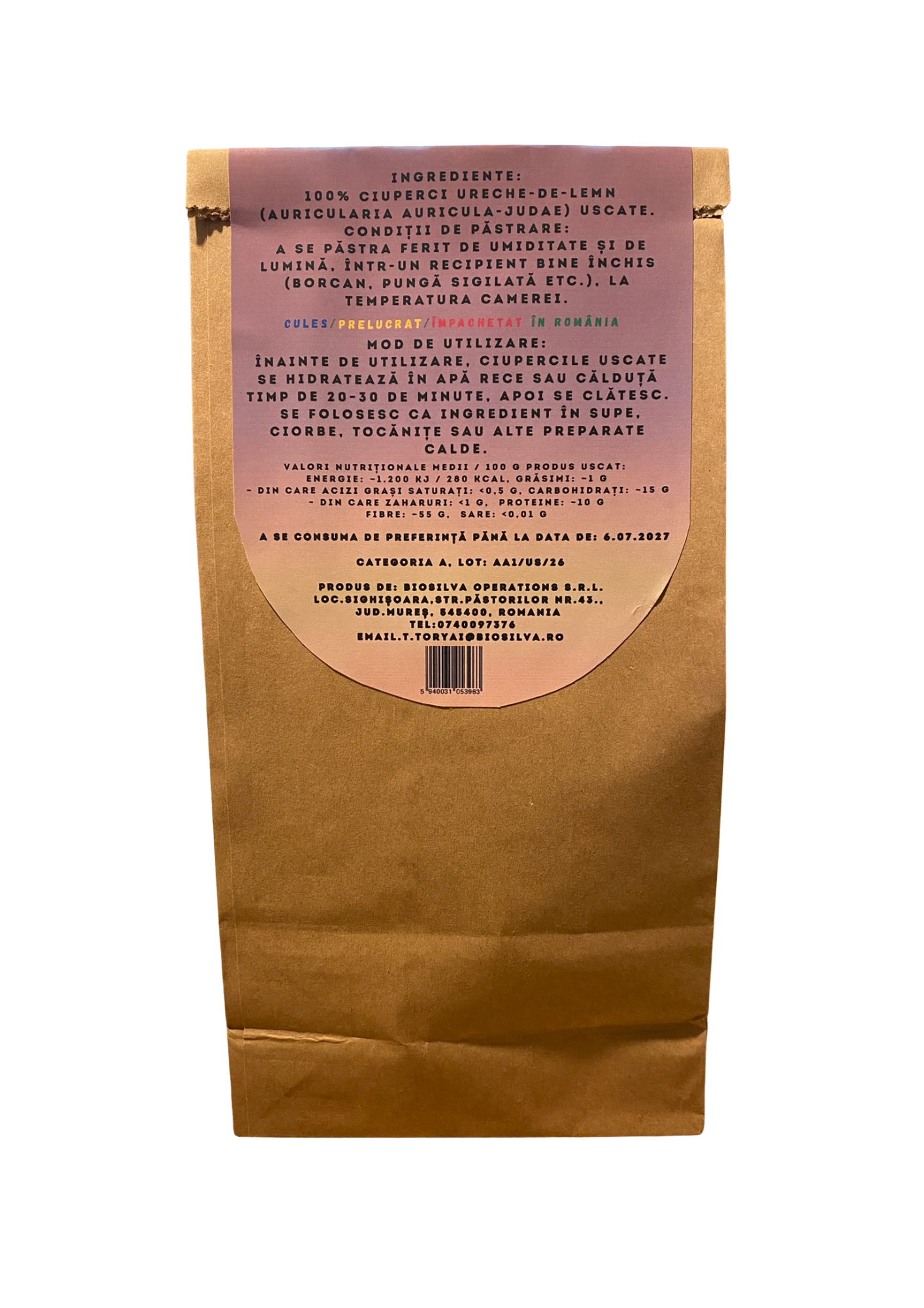 Ciuperci urechi de lemn deshidratat 50 gr.